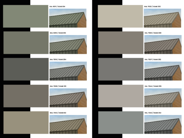 nowa paleta kolorów Bratex, nowe kolory dachu, Residential Buildings Design Colors